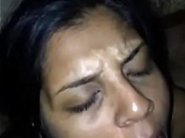 Desi girl taking cum shot in mouth