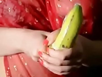 Desi girl playing with kela