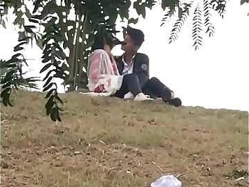 Indian lover kissing in park part 5