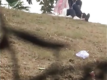 Indian lover kissing in park part 1