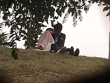 Indian lover kissing in park part 2