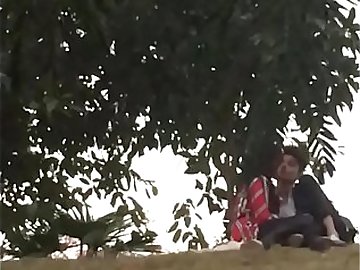 Indian teen bf sucking boob in park