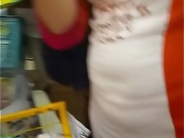 Milf boobs at Shopping mall